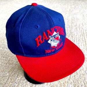 VG+ VTG New York Rangers AJD Signatures Men's OSFA NHL Blue/Red Snapback YR Hat